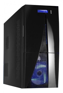 Корпус Texconn 6690 black w/o PSU ATX USB Audio 120*Fan red led Air duct