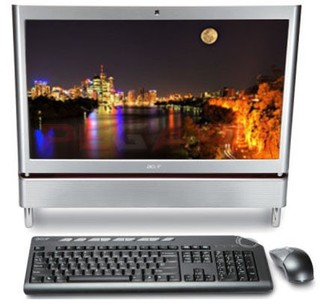 Моноблок Acer AS Z5610 23" Intel C2D E7500/3G/500G/512m GF210M/DVD-RW/TV/CR/WF/BT/Cam/W7HP/K+m сер