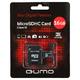 Флеш карта MicroSDHC 16GB Сlass 10 QUMO с адаптером SD, черно-красная картонная упаковка