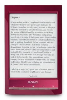 Электронная книга Sony PRST1RC 6" 800х600 16grey, 2Gb, microSD, G-Sensor, WiFi, Аудио плеер, красная