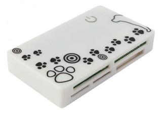 Устройство чтения карт памяти PC PET CR-215DWH USB 2.0 SDHC/CF/XD/MS/TF/M2 (24-in-1) Dog White