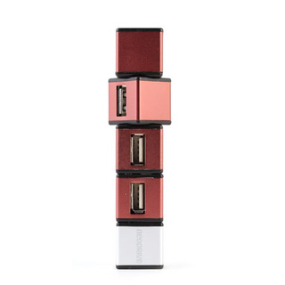 Хаб USB NDH-617B Вращающийся"NEODRIVE"бордового цвета