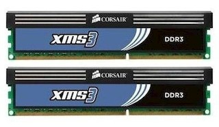 Память DDR3 4096Mb 1600MHz,Corsair 2x2Gb 9-9-9-24, XMS3, 1.5V,Core i5, SandyBridge CMX4GX3M2B1600C9