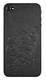 Наклейка ZAGG LEATHERskin для iPhone 4/4S black embossed