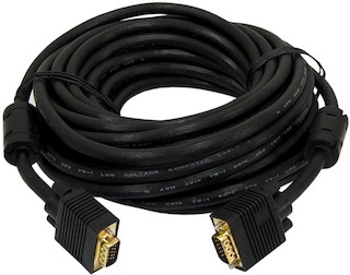 Кабель VGA Konoos KC-PPVGA-1.8, 15M/15M, 1.8м, черный, тройной экран, позол.разъемы, феррит.кольца, блистер