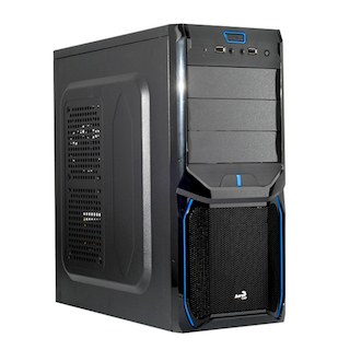 Корпус AeroCool V3X Blue edition black w/o PSU ATX 2*USB audio HD