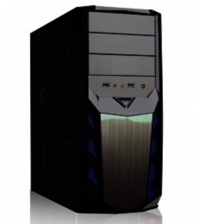 Корпус Super Power Q3353-A2 Black-Blue 450W USB/Audio/Fan