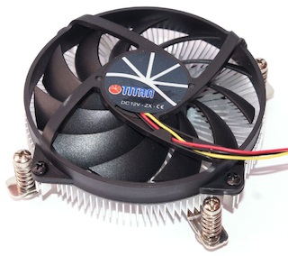 Вентилятор Titan DC-155A915Z/R Soc-1150/1155 3pin 33dB Al 65W 241g винты Z-AXIS низкопрофильный