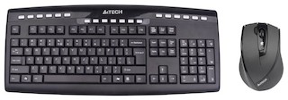 Комплект клавиатура + мышь A4 9200F (GR-86+G9-730FX) No any Lag GlRun Wir V-Track Desktop USB Gl Bk