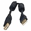 Кабель USB 2.0 Am-Af удлинитель 1.8м Konoos KC-USB2-AMAF-1.8, AM/AF,  черный, позол. разъемы., феррит. кольца, блистер