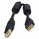Кабель USB 2.0 Am-Af удлинитель 3м Konoos KC-USB2-AMAF-3, AM/AF, черный, позол. разъемы, феррит.кольца, блистер