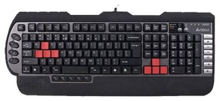 Клавиатура A4 G800MU black 3X Fast Gaming waterproof w/ext. 2.0 USB & Audio Ports PS/2