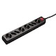 Удлинитель Hama H-47777 сетевой 8 розеток 4 с заземлением "защита от детей" 1.4 м черный