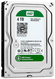 Жесткий диск WD Original SATA-III 4Tb WD40EZRX Green (5400rpm) 64Mb 3.5"