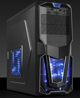 Корпус Accord P-28B черный/красный w/o PSU ATX 1*90mm fan 2*USB2.0 USB3.0 audio bott PSU