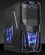Корпус Accord P-28B черный/красный w/o PSU ATX 1*90mm fan 2*USB2.0 USB3.0 audio bott PSU