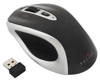Беспроводная мышь Oklick 404MW Lite black/silver cordless Optical (800/1600dpi) USB Nano Receiver