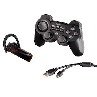 Набор аксессуаров Hama 3-in-1 для Sony PS3 (беспров.контроллер/гарнитура/кабель) черный (H-11219)