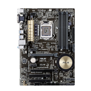 Материнская плата Asus Z97-K Socket-1150 Intel Z97 DDR3 ATX AC`97 8ch(7.1) GbLAN SATA3 RAID VGA+DVI+HDMI
