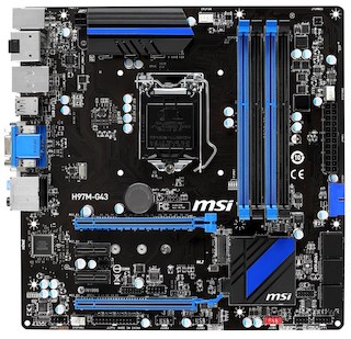 Материнская плата MSI H97M-G43 Socket-1150 Intel H97 DDR3 mATX AC`97 8ch(7.1) GbLAN SATA3 RAID VGA+DVI+HDMI+DP