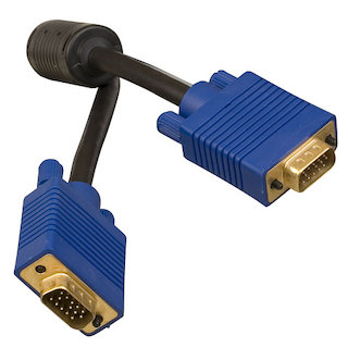 Кабель SVGA Konoos KC-PPVGA-5M, 15M/15M, 5.0м, черный, тройной экран, позол.разъемы, феррит.кольца, блистер