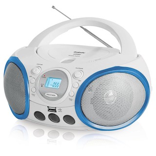 Аудиомагнитола BBK BX150U белый/голубой