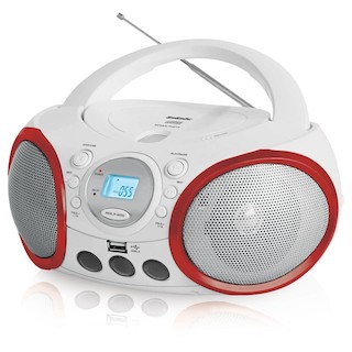 Аудиомагнитола BBK BX150U белый/красный