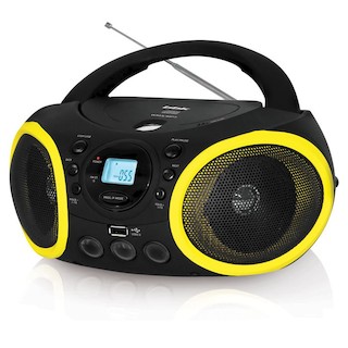 Аудиомагнитола BBK BX150U черный/желтый