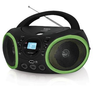 Аудиомагнитола BBK BX150U черный/зеленый